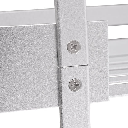 Modernes 2-stufiges Badezimmerregal in Silber/Schwarz, an der Tür montiertes Lagerregal, geeignet für Badezimmer, Küche, Wohnzimmer, Balkon