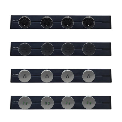 MANLEIKE Schienensteckdose UK EU US-Standardschiene zur Wandmontage, abnehmbarer Universalstecker für Haushaltsgeräte, Leistung 8000 W mit USB-Anschlüssen.