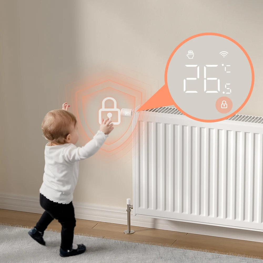 AVATTO 1~6PCS Tuya ZigBee TRV Radiator Actuator Valve,Smart Thermostat Temperature Controller Works With Alexa,Google Home,Alice.