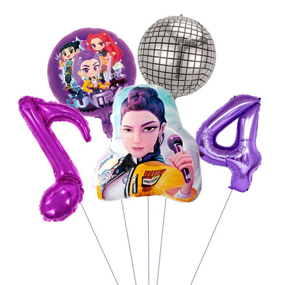 1 Set Kpop Dämonenjäger Thema Ballon Mädchen Alles Gute zum Geburtstag Party Dekoration Kinder Baby Dusche Geschenke Lieferungen