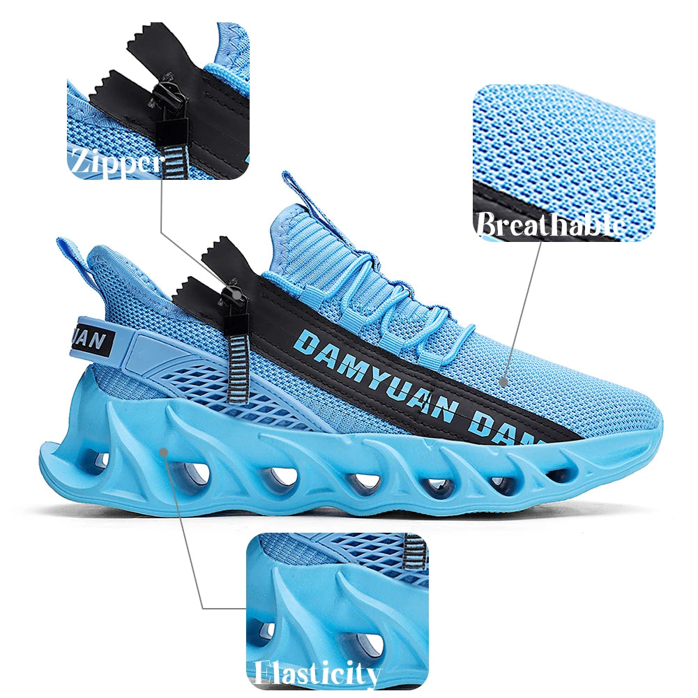 New Spring and Autumn Soft soled Running Men's Mesh Breathable Casual  Sports Shoes Men's Trendy Shoes Lightweight  Sneaker