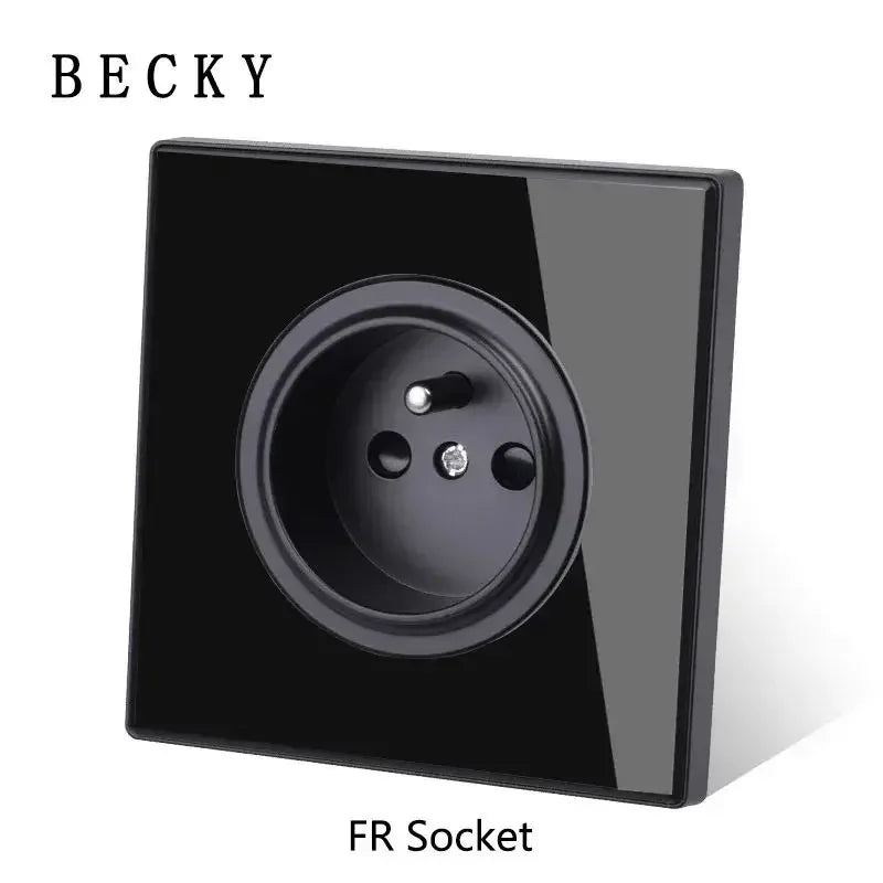 Glasscheibe Wand schalter LED europäische 16a Steckdose Retro Kippschalter eu uk Standard 2-Wege-Buchse 1-4gang USB Home Dekoration