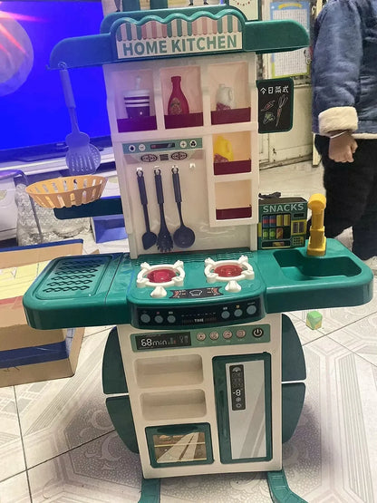 Children's Home Cooking Simulator Kitchen Set Kitchen Girls Cooking Spray Dining Table Toys Christmas Gifts.