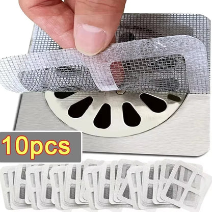 10pcs Disposable Shower Drain Hair Catcher Mesh Shower Drain Covers Floor Sink Strainer Filter Hair Stopper For Bathroom Kitchen
