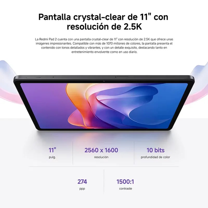Global Version Xiaomi Redmi Pad 2 Tablet 11" 2.5K Display 9000mAh Battery 18W Fast Charge Xiaomi HyperOS 2.