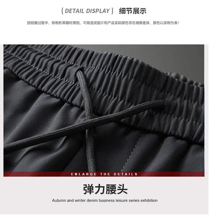 New Winter Men's Down Pants High Quality Thick Warm Goose Down Padded Business Casual Pants for Male Fashion Trousers Outerwear.