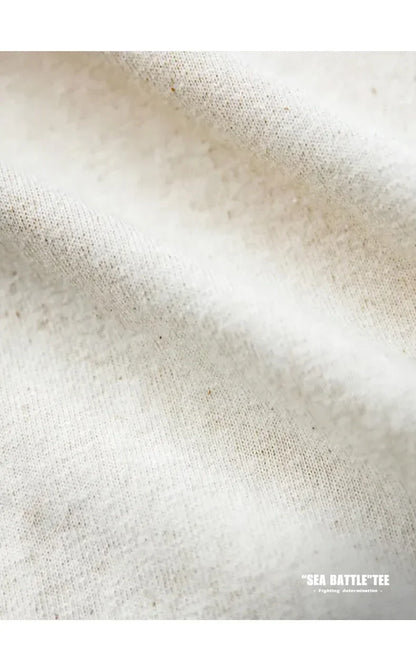 Maden Vintage Letter Print Cotton Short Sleeve T-Shirt Men's Summer Loose Fit Ribbed Crew Neck Tee Casual Street Tops for Daily.