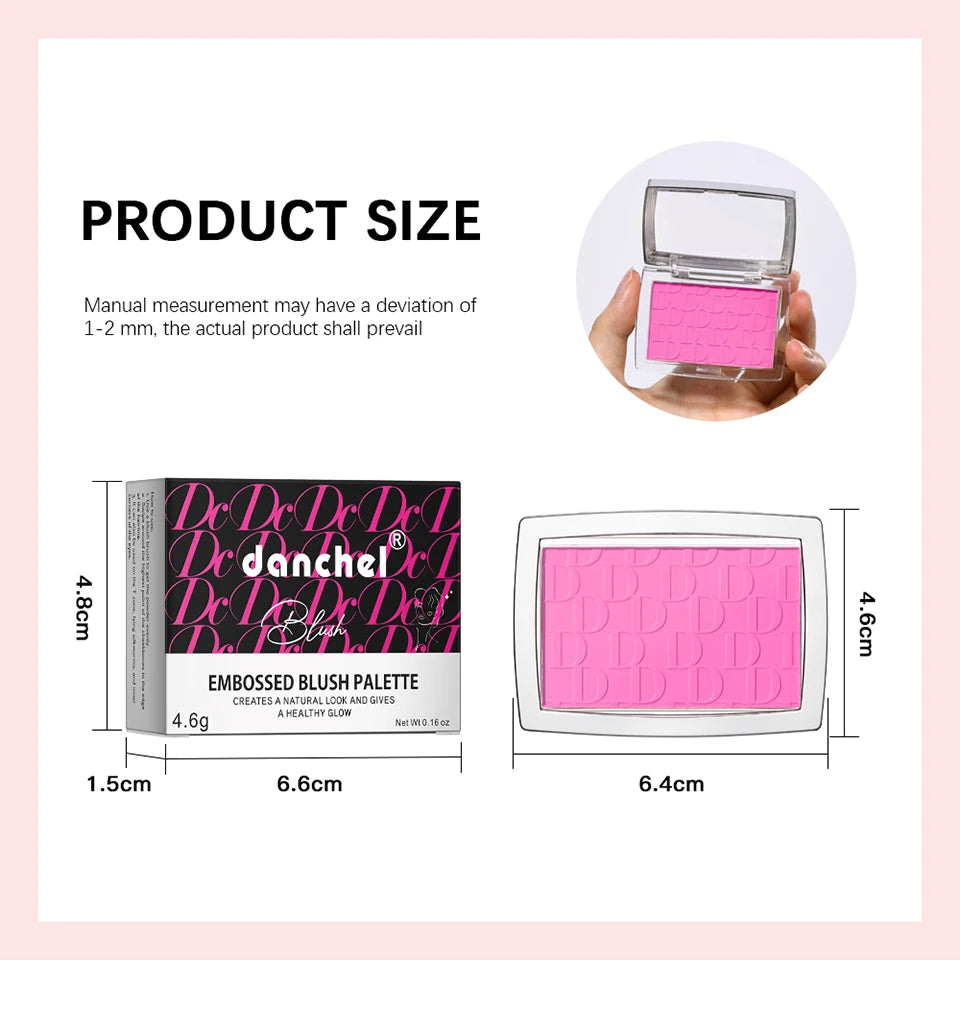 Face Blusher Matte Natural Cheek Tint Brighten Face Pink Red Face Contouring Cosmetics Blush Powder Soft Female Makeup.