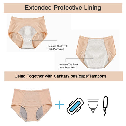 4pcs Women Menstrual Panties+gift Menstrual Cup Female Period Leak Proof Underwear Plus Size Maternal Physiological Briefs.