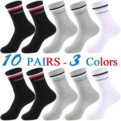 5 Pairs/Lot Running Socks Men Sports High Quality Cotton Colorful Outdoor Cycle Casual Breathable Long Sock Male Gifts 5 Styles.