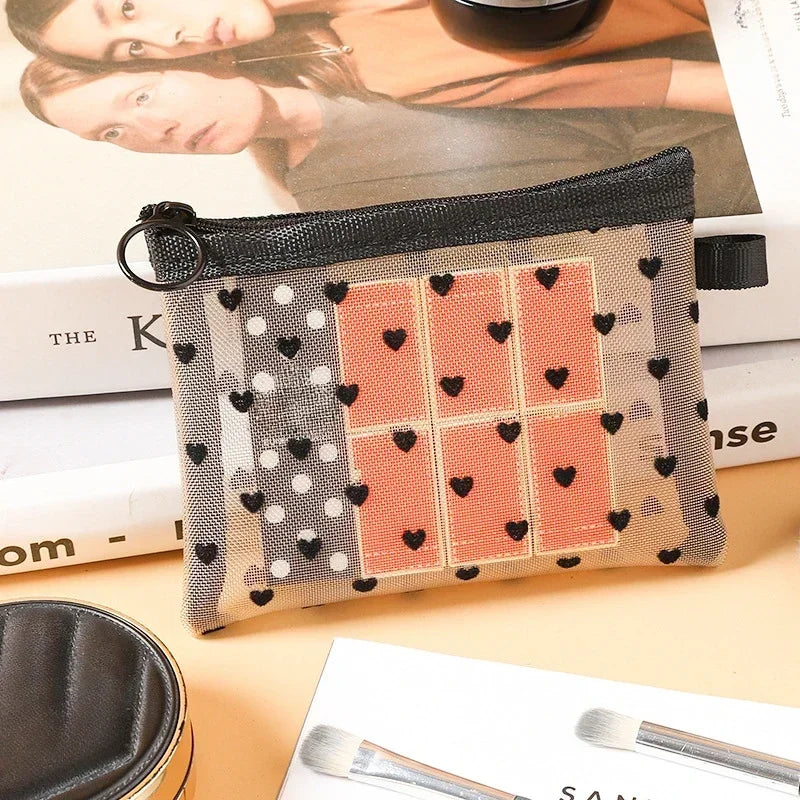 Women Mesh Cosmetic Bag Travel Storage Makeup Bag Organizer Female Make Up Pouch Portable Small Large Toiletry Beauty Case