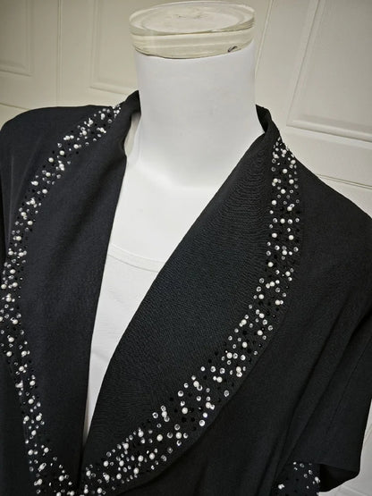 Black Open Kimono Abaya Damen Dubai Luxury Muslim Abayas For Women Kaftan Dress Kebaya Islamic Clothing Robe Femme Musulmane.