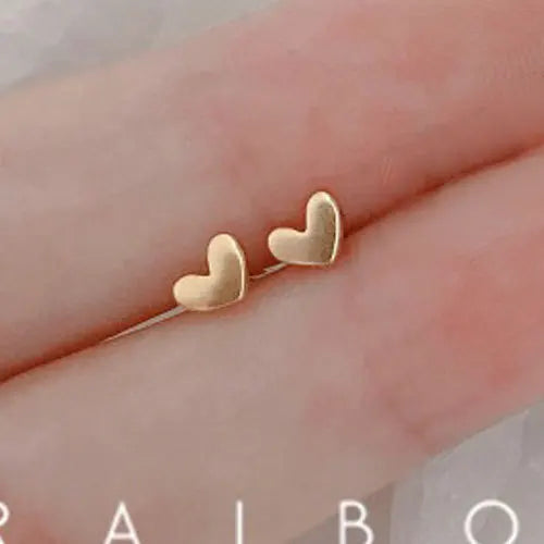 silver-plate Gold Color Mini Small Butterfly Heart Stud Earring For Women Cartilage Helix Tragus Ear Piercing Jewelry Gift