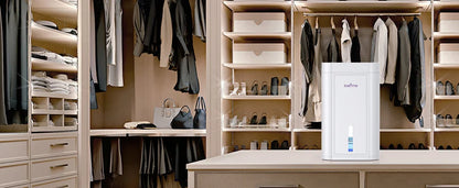 LOEFME 1000ml Electric Dehumidifier with Quiet & Auto Shut Off 7 Colorful LED, Portable Mini Dehumidifier for Wardrobe, Bathroom.