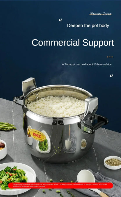 Extra Large Pressure Cooker Thick Commercial Stainless Steel Pressure Cooker Kitchen Electric Cookware Dining Bar Home Garden.