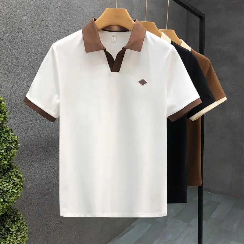 Trend Comfortable Classic All-match Comfortable Premium Simplicity Handsome Solid Color Men's Polo Short Sleeved Summer 2024.