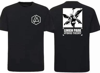 2024 Men's Pure Cotton T-shirt Linkin Subverts The End Flag Evolutionary Theory Park 1080p Printed Women's Black Nostalgic Tee.