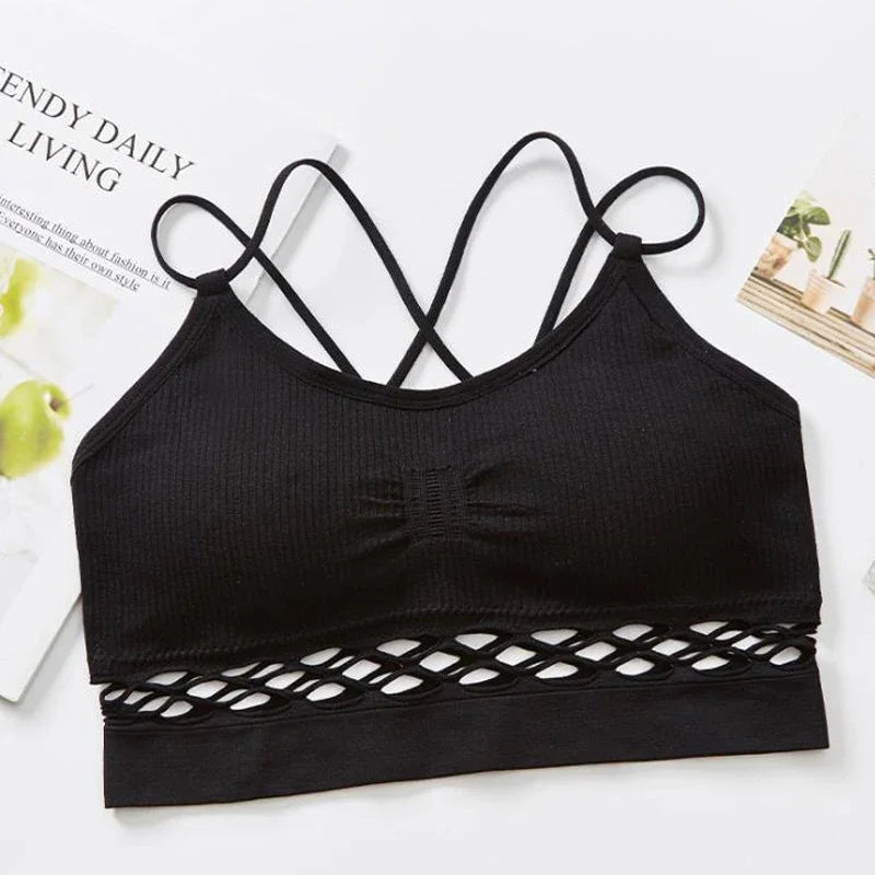 Tube Top Woman Bra Sexy Lingerie Female Fitness Top Cross Strap Seamless Underwear Active Bra Women's Intimates.