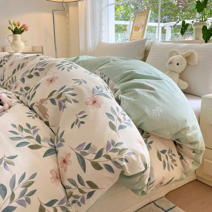 Ins Fashion Bedding Set 2025 New Full Queen Size Duvet Cover Flat Sheet Pillowcase No Filler Kids Adult Girls Boys Bed Linens.