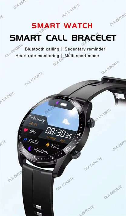 2025 NEW Smart Watch Women Men AMOLED Screen Bluetooth Call Full Touch Screen Weather Call Sports Smart Bracelet 5ATM Waterproof.