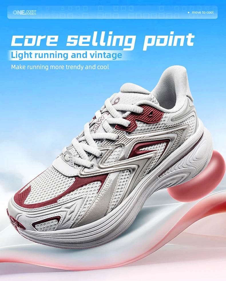 ONEMIX Stylish Retro Jogging Shoes for Couples Unisex Dad Shoes for Spring/summer Casual Racing Running Shoes Light Sneakers.