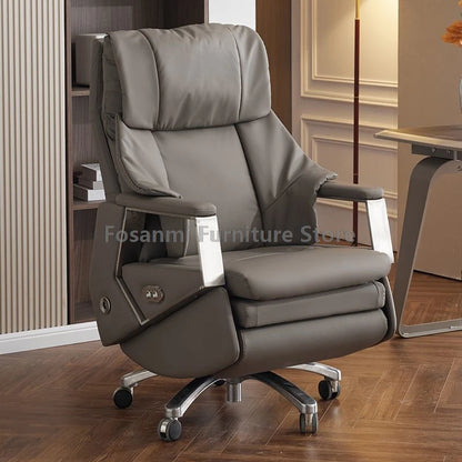 Ergonomischer Büro-Elektrostuhl, verstellbare Rücklehne und Höhe, Leder-Computerstuhl, Gamer Home, bequeme drehbare Schreibtischstühle