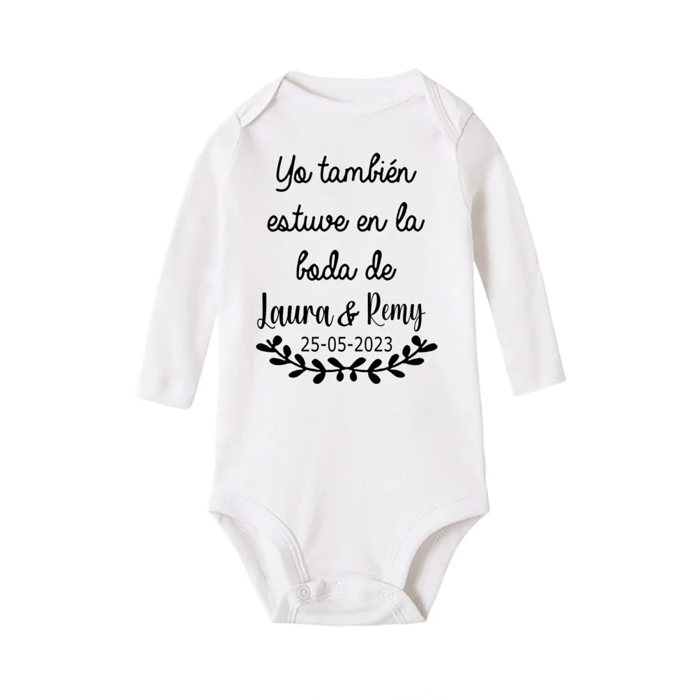 Personalisierter Baby-Body „I Also Attended The Wedding“, individueller Name, Baby-Overall, Hochzeit, Kleinkind, Kleinkind, Junge, Mädchen, Strampler, Outfits