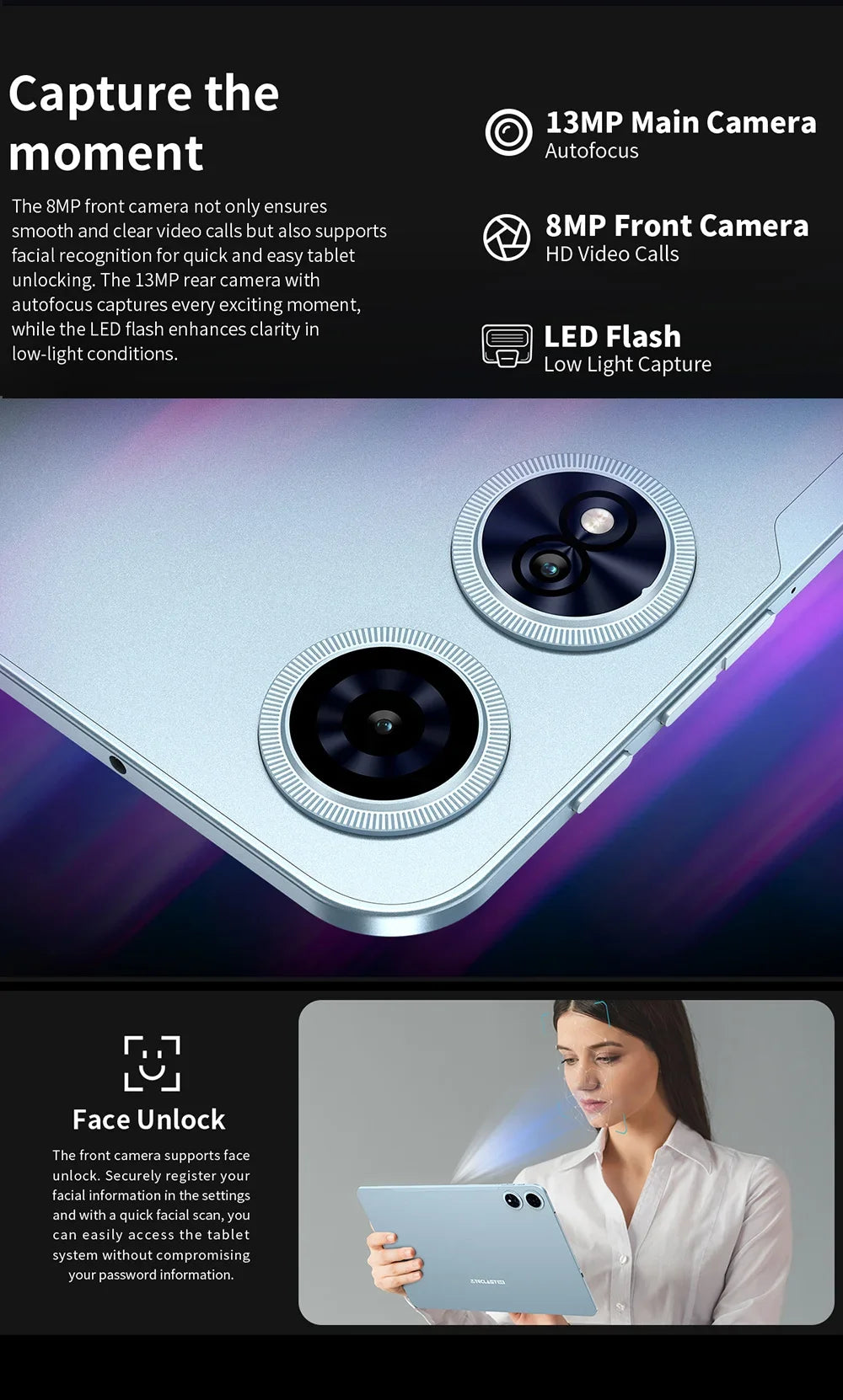 Teclast T60 Plus Tablet 12 inch MTK Helio G88 8-core CPU 6GB RAM 128GB ROM Android 14 Dual-band WiFi BT5.0 8000mAh 13MP+8MP