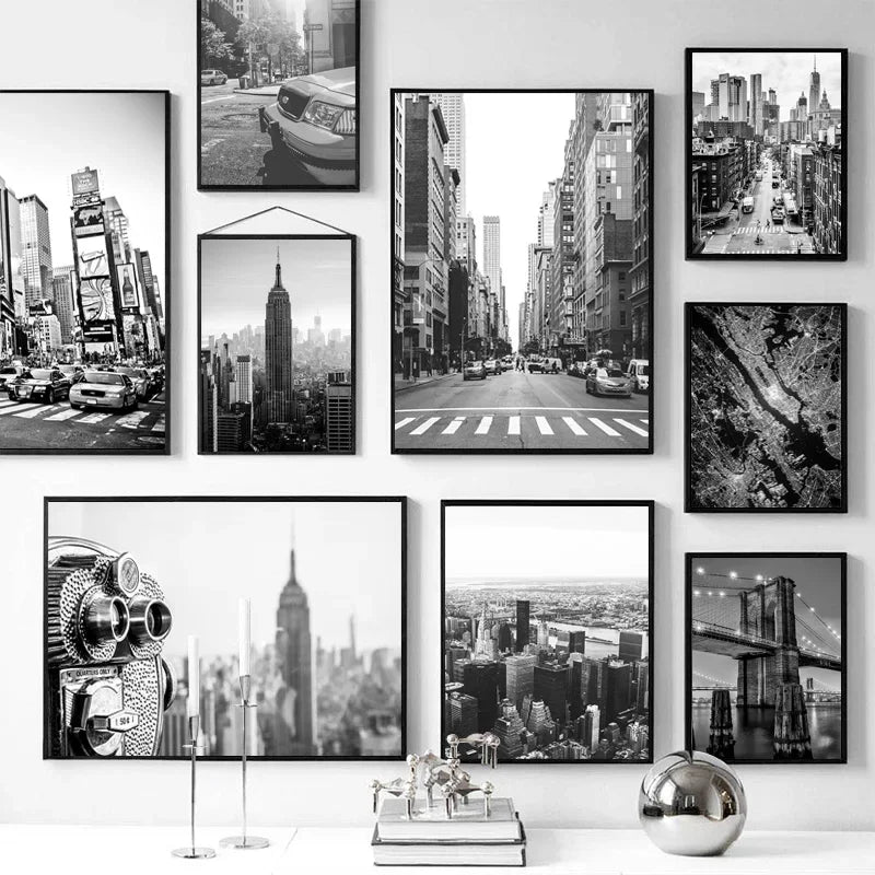 New York City Canvas Posters and Prints Black and White Wall Art Pictures Living Room Decoration Painting on The Wall Home Decor.