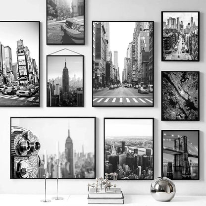 New York City Canvas Posters and Prints Black and White Wall Art Pictures Living Room Decoration Painting on The Wall Home Decor.