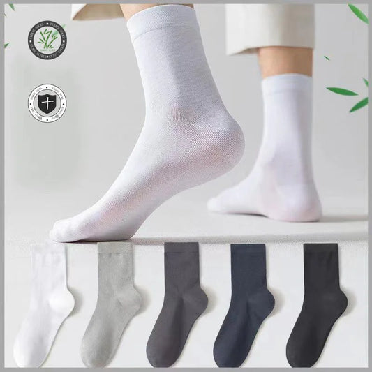 10 Pair Men's Bamboo Socks Anti-bacterial And Anti-odour Soft Business Socks Wearable And Breathable Casual Socks For Men.