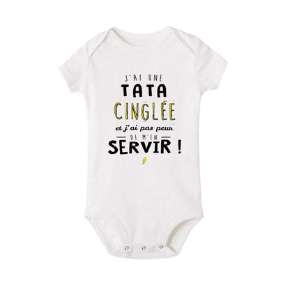 Ich habe eine verrückte Tante und ich habe es nicht Angst, Neugeborene Baby-Bodys, lustige süße Kleinkind-Säuglings-Overalls, Strampler-Outfits