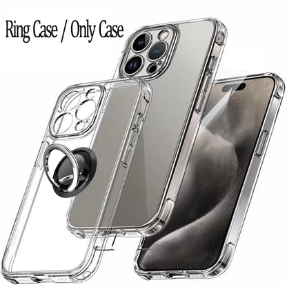 For iPhone 17 16 15 Pro Max Phone Case For iPhone 16 15 14 13 Mini 12 11 Pro Transparent Case iPhone16 Plus Cover.