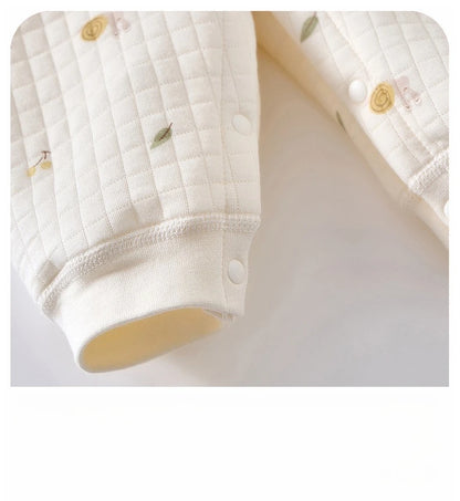 AYNIGIELL Baby Warm Overall Herbst und Winter Baby Baumwolle Kleidung Neugeborenen Pyjamas Niedlichen Muster Gedruckt Baby Overall.