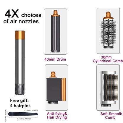 Professional 6IN1 1300W Multi-Functional Hair Styler - Dry, Straighten, Curl with Brush, Ideal for Salon & Home Use