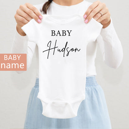 Personalisierter Name Baby Body Benutzerdefinierter Name Neugeborene Süße Kleidung Kleinkind Sommer Kurzarm Overall Unisex Kleinkind Dusche Geschenk.