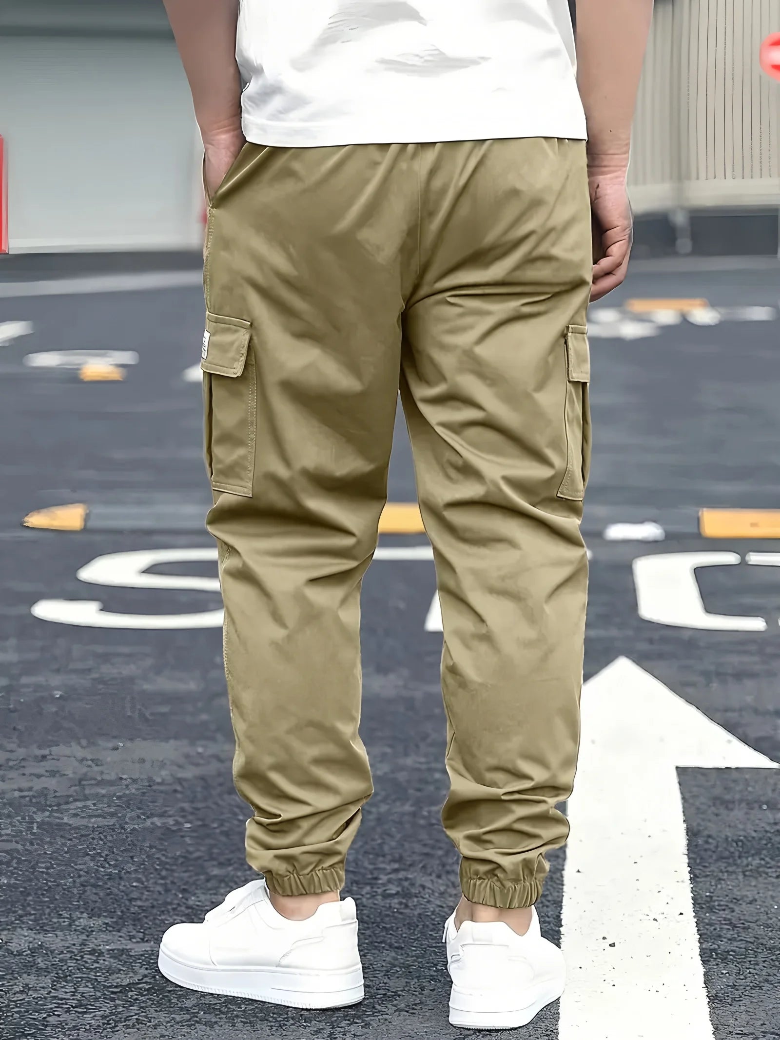 Men's Cargo Pants Sweatpants Outdoor Bunched Long Trousers  Casual Autumn Multi-Pocket Durable Workwear Male Trousers.