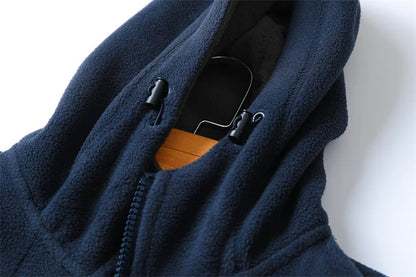 2024 Brand Winter Fleece Jacket Men's Casual Thickened Wool Jacket high quality Design Warm Fashion Hooded Coat Outdoor Ski Suit.