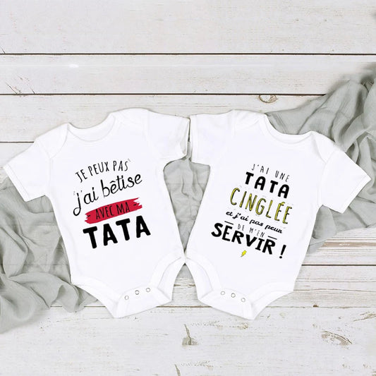 Ich habe eine verrückte Tante und ich habe es nicht Angst, Neugeborene Baby-Bodys, lustige süße Kleinkind-Säuglings-Overalls, Strampler-Outfits