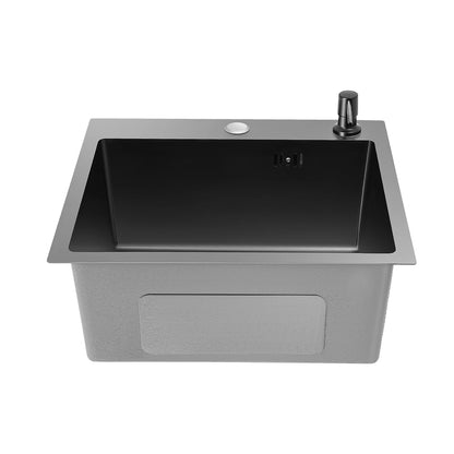 40 x 45 x 20 cm Küchenspüle-Set, Spüle aus Edelstahl 201 mit Abflusskorb und Seifenspender für Küchen, Badezimmer, Waschräume