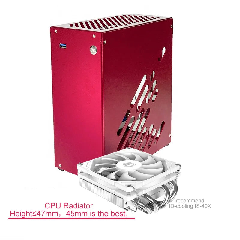 M34 All Aluminum 5.3L HTPC ITX Small Chassis Game Computer Case Support 205mm Graphics Card RTX4090 I5 R5 A4 K39 S3 A1.