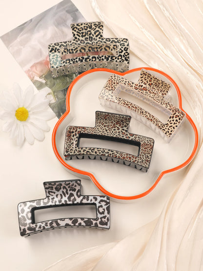 3 Pcs Frosted Cream Color Transparent Fruit Shark Scratch Clip-ins Style Back of Head Premium Wind Plate Women Hair Accessories