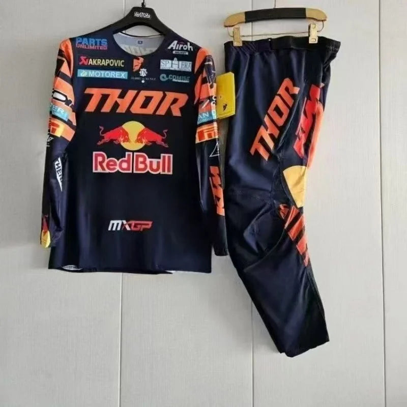 Red Bull collaboration Thor motorcycle racing bike riding suit F1 set men's and women's cycling competition suit.
