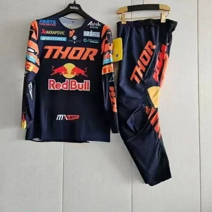 Red Bull collaboration Thor motorcycle racing bike riding suit F1 set men's and women's cycling competition suit.