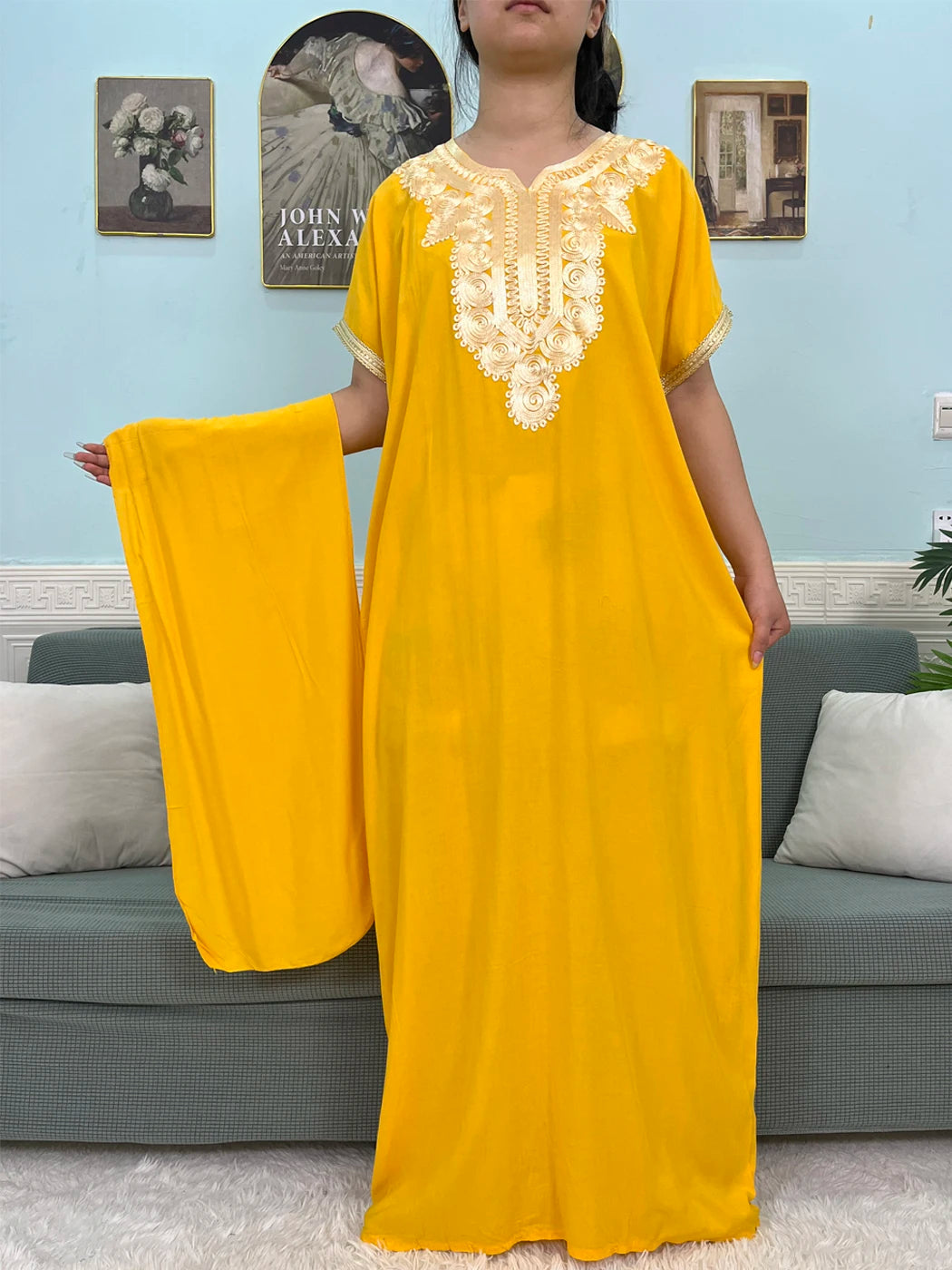 Muslimische Reine Abayas Für Frauen Dubai Baumwolle Applikationen Lose Fit Femme Robe Türkei Islam Traditionelle Kleider Mit Kopftuch Turban