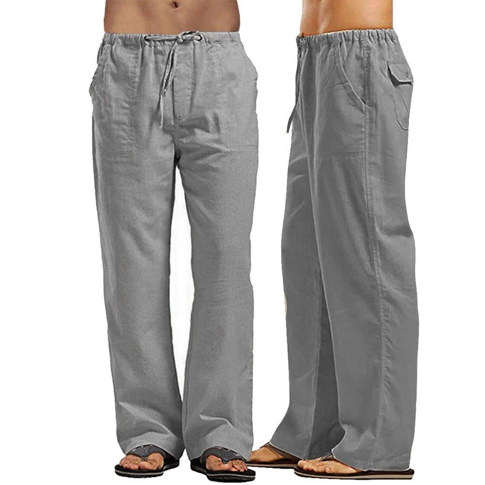 Men's Pants Loose Cool Casual Long Pants Elastic Waist Long Pant Casual Large Size Streetwear Lightweight Trousers.