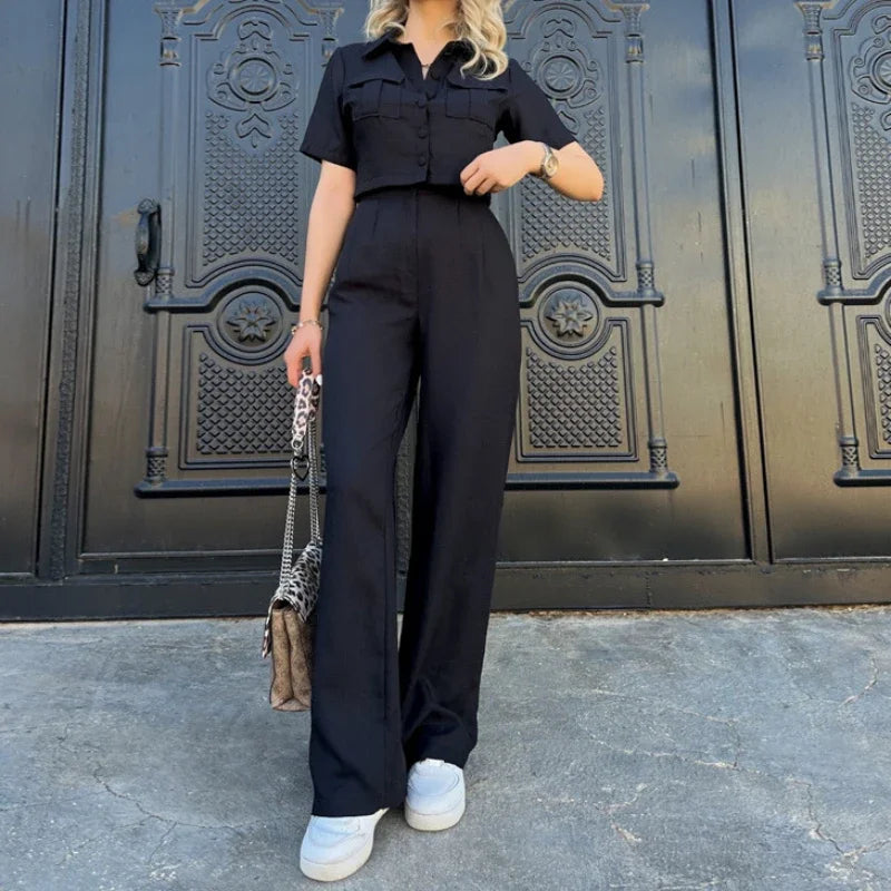 Y2k Crop Tank Top & Wide Leg Pants Set Vest Green 2024 Matching Sets Summer Vintage Boho High Waist Loose Work Suit Streetwear.