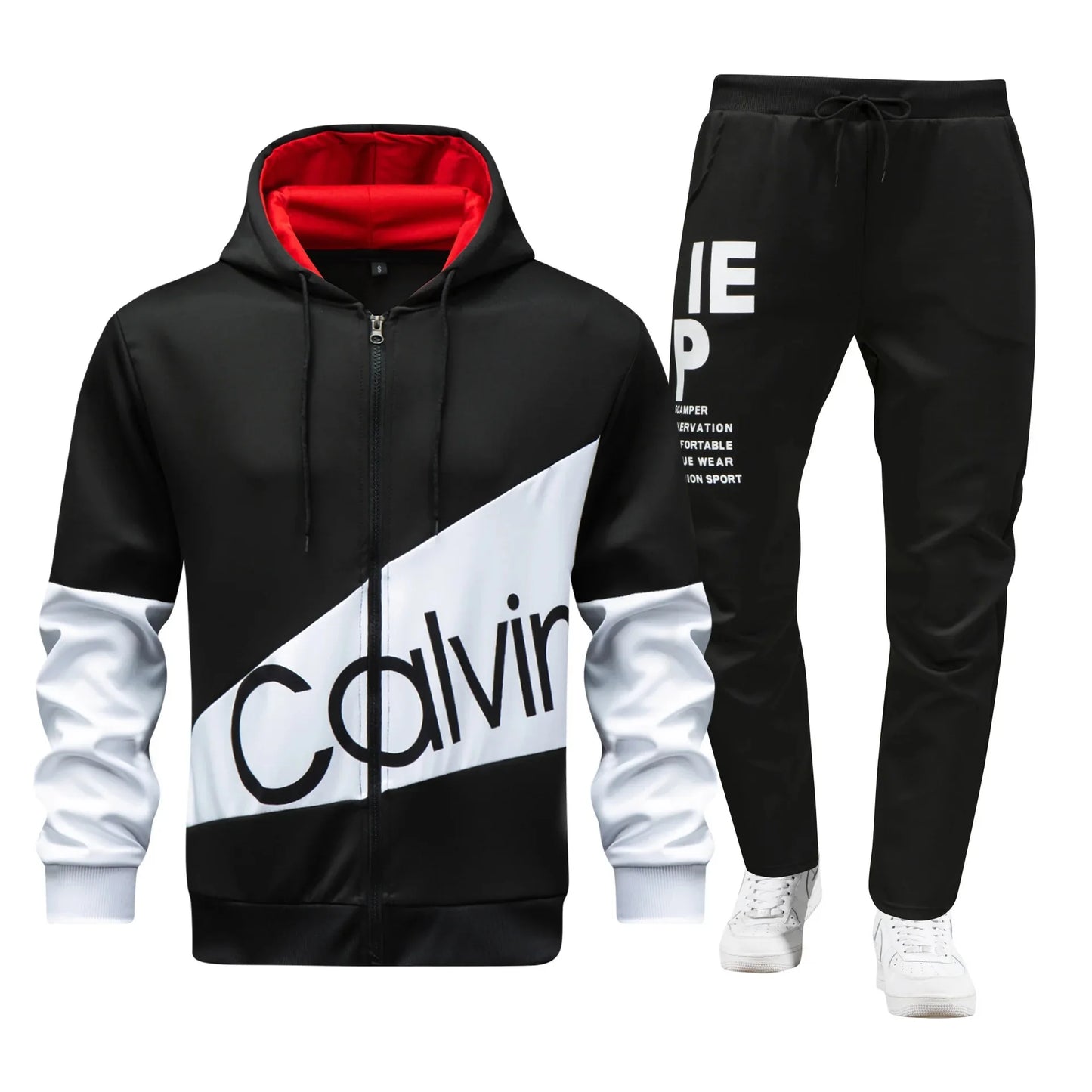 Herren-Sportbekleidung, Kapuzen-Cardigan-Set, europäische Größe, schmale Passform, Freizeitkleidung, koreanischer Stil, Sportanzug, bequem, atmungsaktiv.