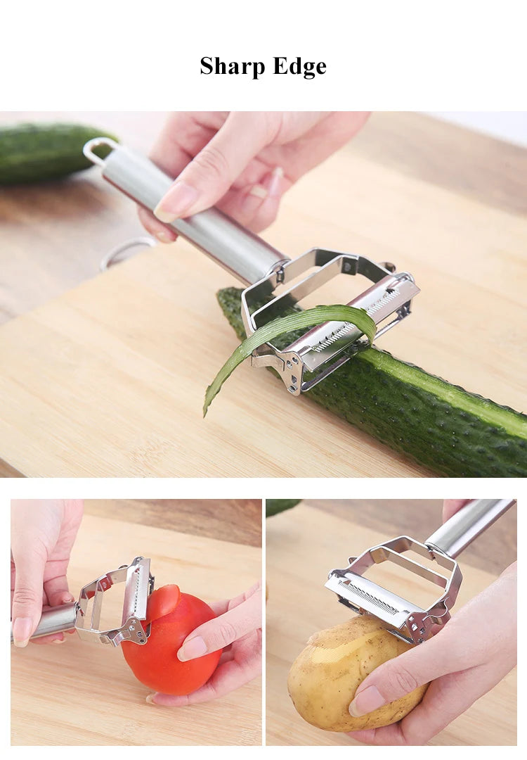 Multifunctional Stainless Steel  Kitchen Peeler Fruit Vegetable Potato Carrot Cucumber Grater Julienne Durable Vegetable Slicer.