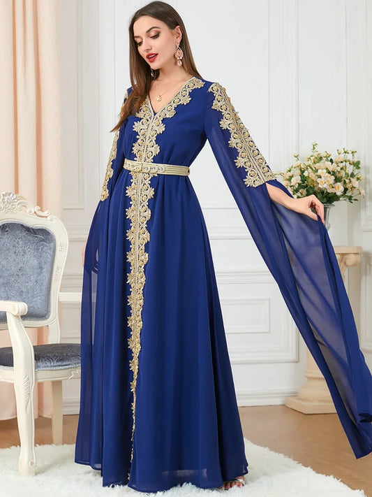 Eid Marokko Party Kleid Muslimische Frauen Abaya Kleider Langarm Abayas Dubai Türkei Islam Kaftan Robe Longue Vestidos Largos 2025